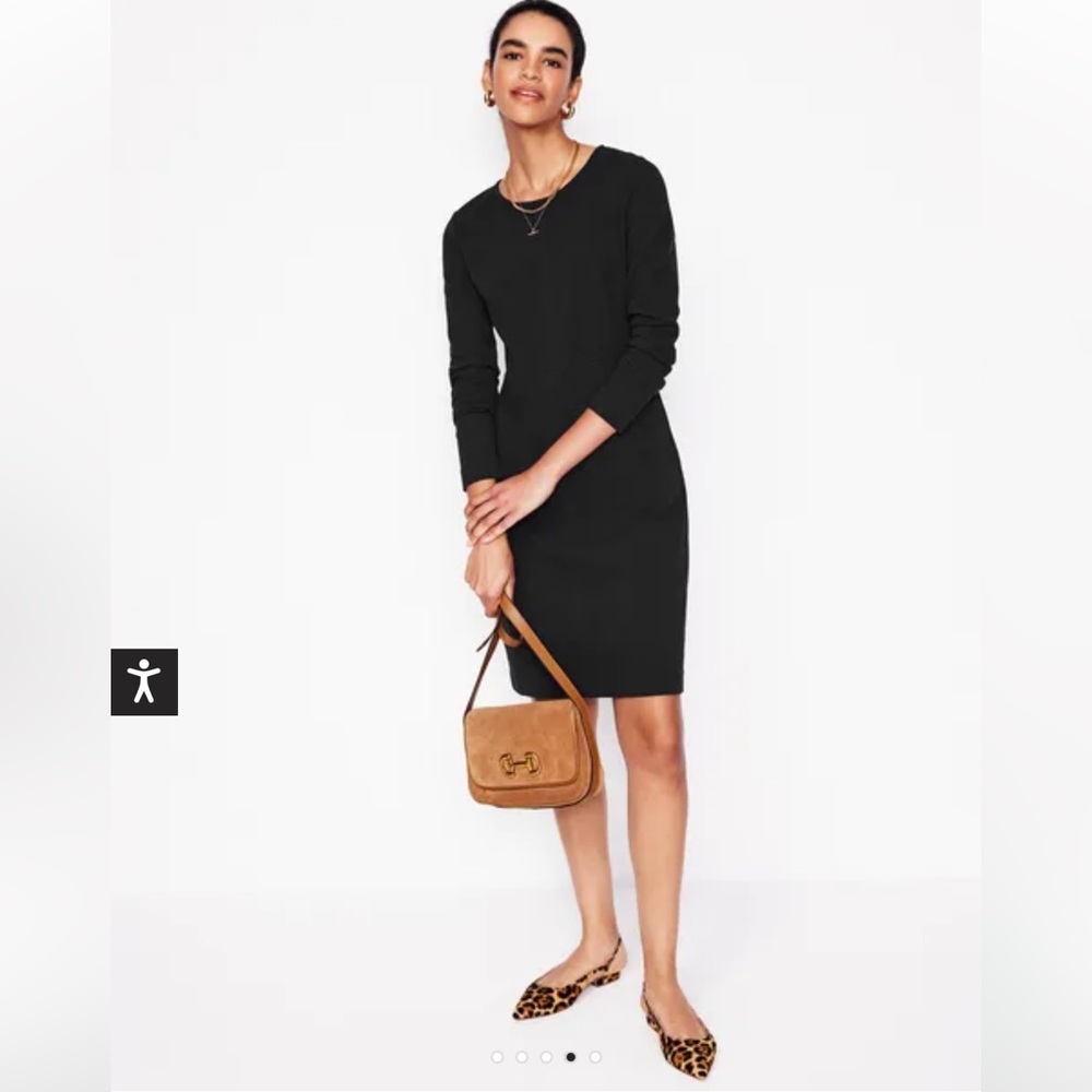 Boden Cornelia Ottoman Black Shift Dress Women’s Size 8L - Picture 2 of 16